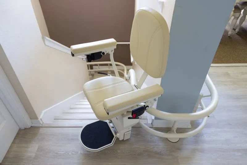 Curved stairlift in a residential home